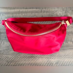 Jumbo Red Stoney Clover Lane Fanny Pack with Gold Hardware